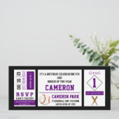 Billet de baseball Anniversaire Fête Invitation Vi (Debout devant)