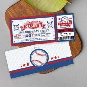 Billet de baseball Pass Anniversaire Invitation Bl