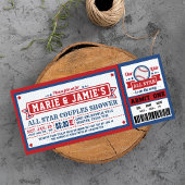 Billet de baseball Pass Couples Douche Invitation
