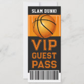 Billet de basket-ball Invitation d'anniversaire (Dos)