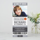 Billet de basket-ball Invitations d'anniversaire (Debout devant)