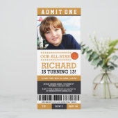 Billet de basket-ball Invitations d'anniversaire (Debout devant)