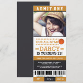 Billet de basket-ball Invitations d'anniversaire (Devant / Derrière)