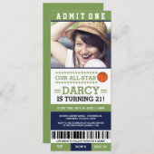 Billet de basket-ball Invitations d'anniversaire (Devant / Derrière)