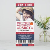 Billet de basket-ball Invitations d'anniversaire (Debout devant)