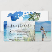 Billet de boarding carte de plage Date enregistrée (Devant / Derrière)