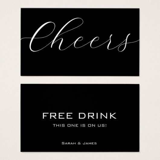 Billet de boisson Black White Corporate (Devant & derrière)