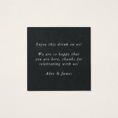 Billet de boisson Mariage de bar noir Jeton de boi (Dos)
