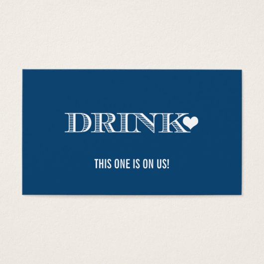 Billet de boisson Mariage de la Marine Coeur migno (Devant)