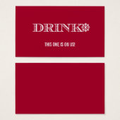 Billet de boisson Mariage rouge de flocon de neige (Devant & derrière)