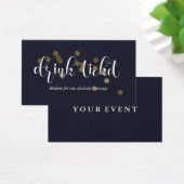 Billet de boisson Midnight Blue & Gold Confetti (Bureau)