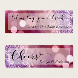 Billet de Boisson Mini Ombre Rouge Violet Script