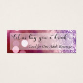 Billet de Boisson Mini Ombre Rouge Violet Script (Devant)
