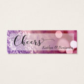 Billet de Boisson Mini Ombre Rouge Violet Script (Dos)