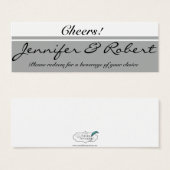 Billet de boisson moderne Silver et Buttercup Flow (Devant & derrière)