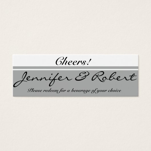 Billet de boisson moderne Silver et Buttercup Flow (Devant)