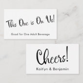 Billet de boisson noir et blanc Insérez les cartes (Devant / Derrière)