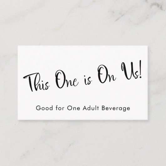 Billet de boisson noir et blanc Insérez les cartes (Devant)