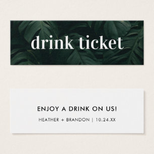 Billet de boisson Tropical Mariage Barre de jeton