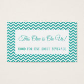 Billet de boisson turquoise avec motif chevron bla (Devant)