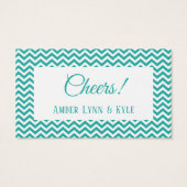 Billet de boisson turquoise avec motif chevron bla (Dos)