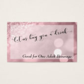 Billet de Boisson Typographie Bokeh Rose Gold 3 (Devant)