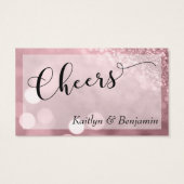 Billet de Boisson Typographie Bokeh Rose Gold 3 (Dos)