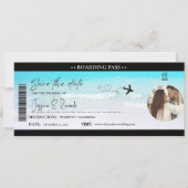 Billet de carte d'embarquement de mariage à la pla (Devant)