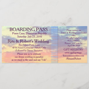 Billet de carte d'embarquement Mariage de destin