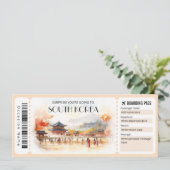 Billet de carte d'embarquement modifiable Corée du (Debout devant)