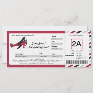 Billet de carte d'embarquement pour l'avion vintag