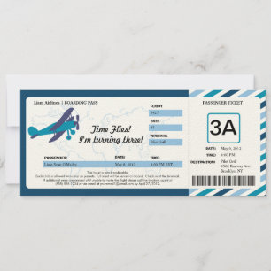 Billet de carte d'embarquement pour l'avion vintag