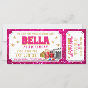 Billet de cinéma Anniversaire Invitation Parties s
