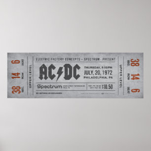 Billet de concert AC/DC – Impression d'art mural v