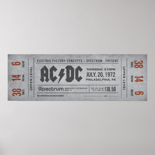 Billet de concert AC/DC – Impression d'art mural v (Devant)