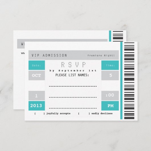 Billet de concert RSVP (Devant / Derrière)