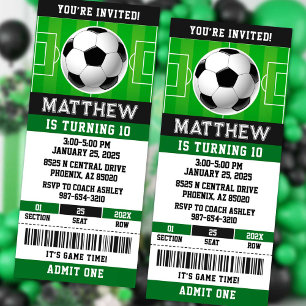 Billet de football Anniversaire Invitation