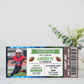 Billet de football Anniversaire Invitation avec ph (Debout devant)