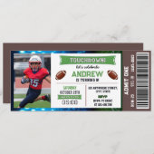 Billet de football Anniversaire Invitation avec ph (Devant / Derrière)