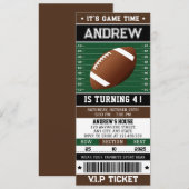 Billet de football personnel Invitation d'annivers (Devant / Derrière)