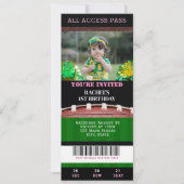 Billet de football rose Anniversaire Invitation (Devant)