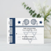 Billet de football RSVP Navy Blue Grey Bar Mitzvah (Debout devant)