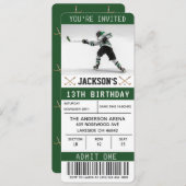 Billet de hockey Anniversaire Invitation Modèle (Devant / Derrière)