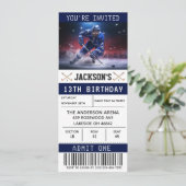 Billet de hockey Anniversaire Invitation Modèle (Debout devant)