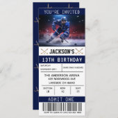 Billet de hockey Anniversaire Invitation Modèle (Devant / Derrière)