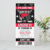 Billet de hockey personnel Invitation d'anniversai (Debout devant)