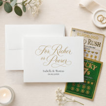 Billet de loterie Cadeau de mariage Plus riche ou