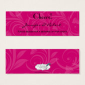 Billet de Mariage de boisson rose (Devant & derrière)