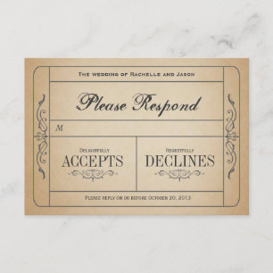 Billet de mariage vintage RSVP