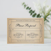 Billet de mariage vintage RSVP (Debout devant)